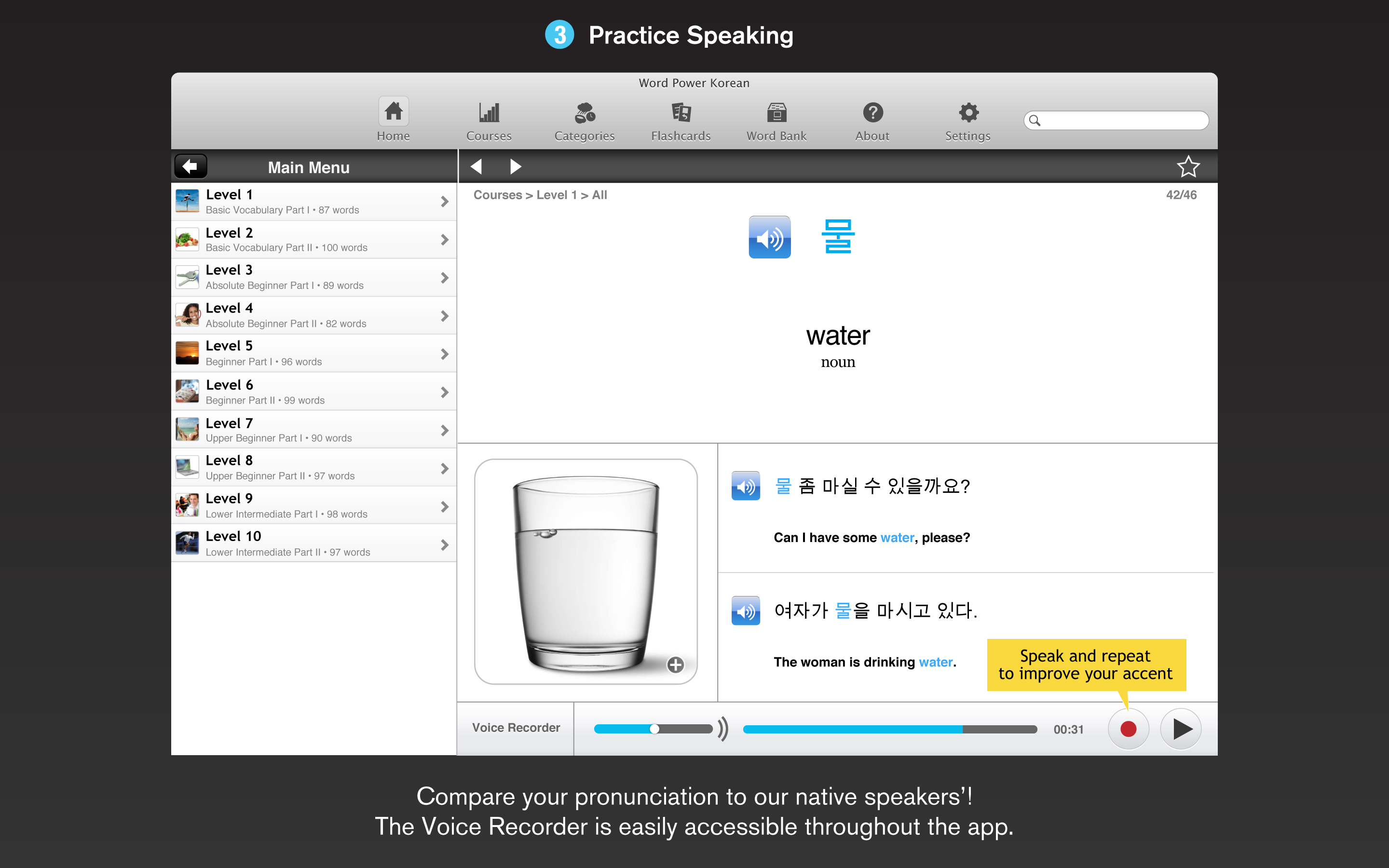 Screenshot 3 - Learn Korean - Gengo WordPower 